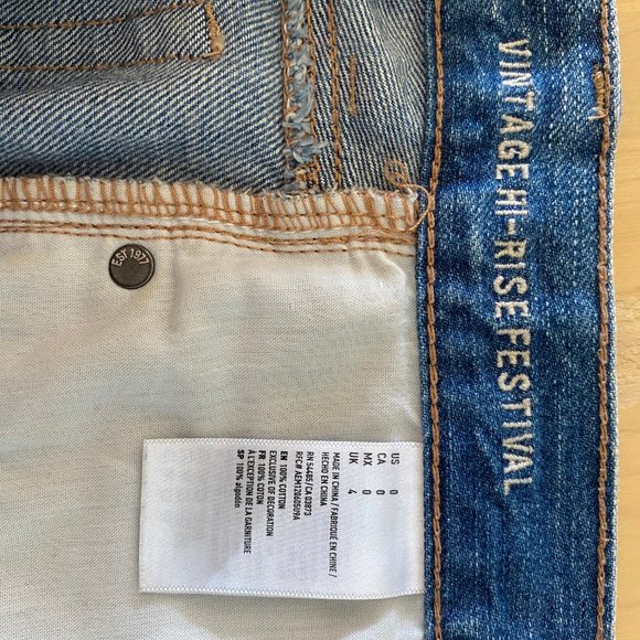 Vintage High Rise Festival Distressed Denim Shorts - Picture 5 of 5